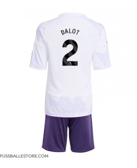 Günstige Manchester United Diogo Dalot #2 Auswärts Trikotsatzt Kinder 2025-26 Kurzarm (+ Kurze Hosen)